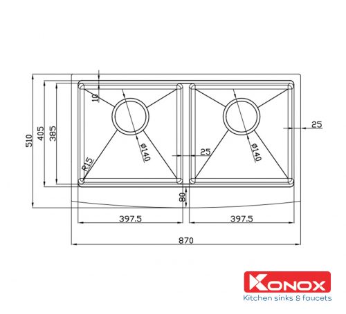 Chậu rửa bát Workstation Sink – Apron Sink KN8751DA Curve